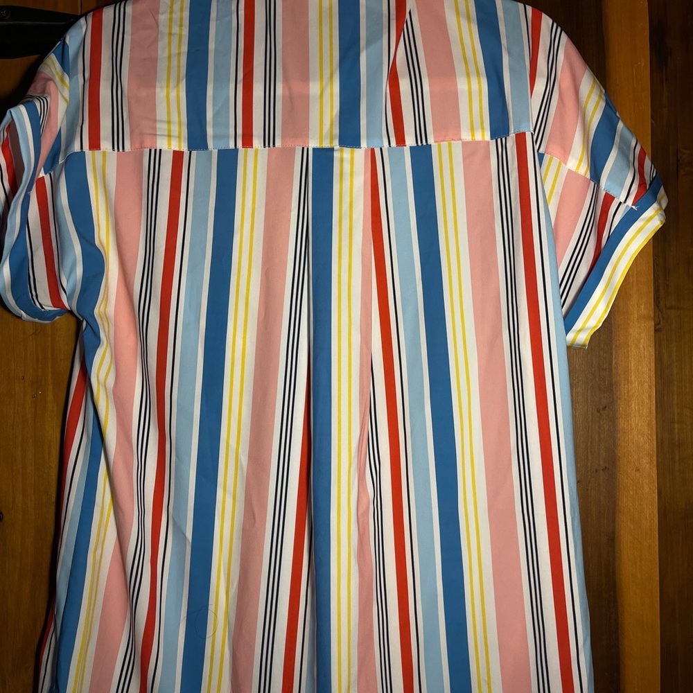 Women’s short sleeve multi colored striped top